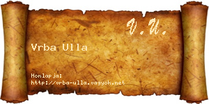 Vrba Ulla névjegykártya